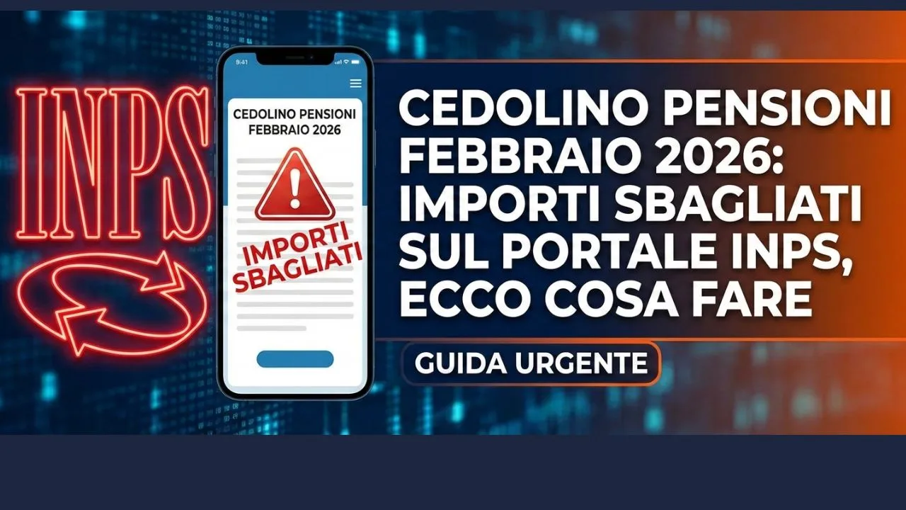 Cedolino Pensioni Febbraio 2026: Importi Sbagliati sul Portale INPS, Ecco cosa fare