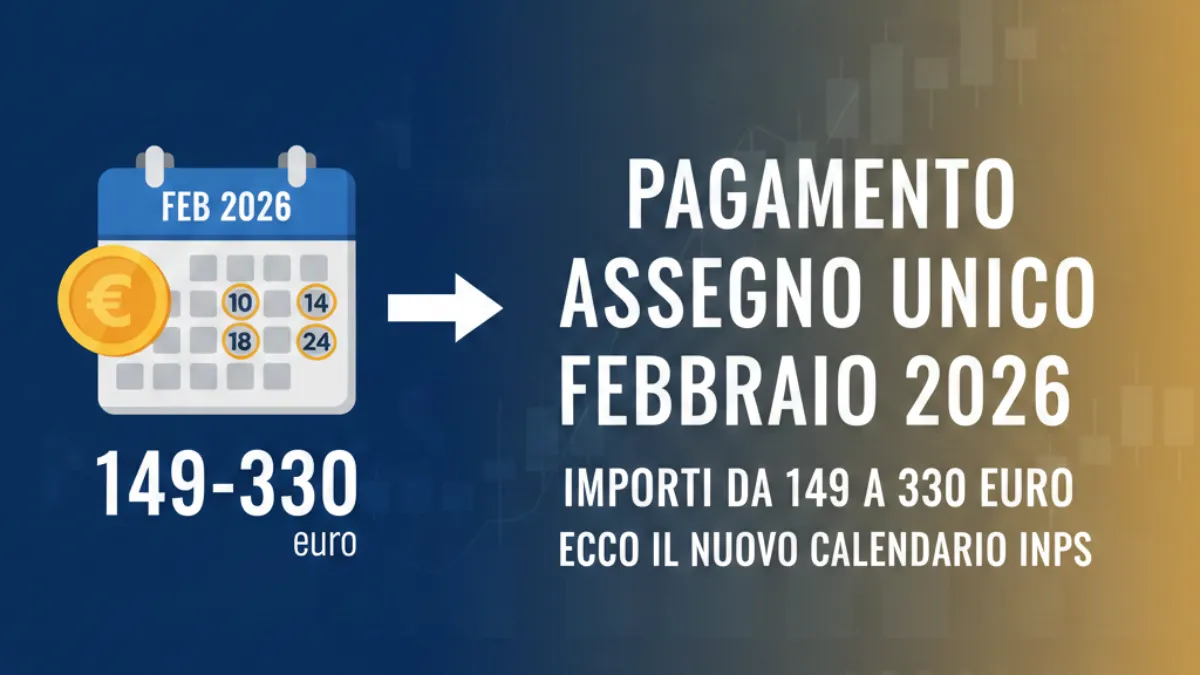 Pagamento Assegno Unico Febbraio 2026: Importi da 149 a 330 euro - Ecco il Nuovo Calendario Inps